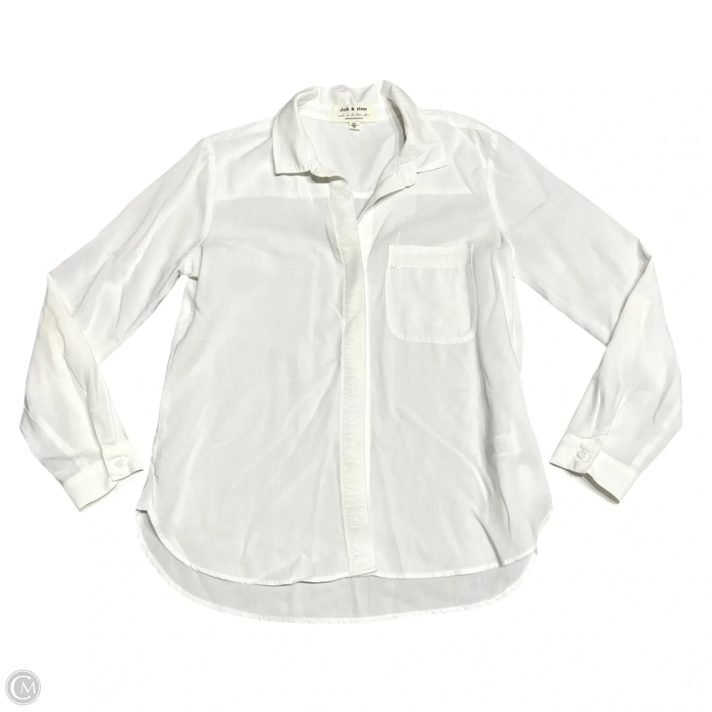 Top Long Sleeve By Cloth & Stone In White, Size: M