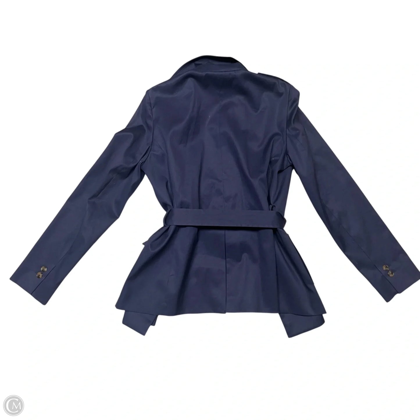 Coat Trench Coat By Brooks Brothers In Navy, Size: Xs