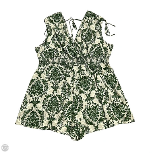 Romper By Shein In Cream & Green, Size: 3x