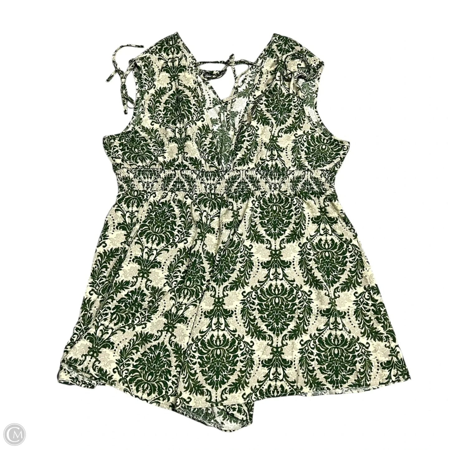 Romper By Shein In Cream & Green, Size: 3x