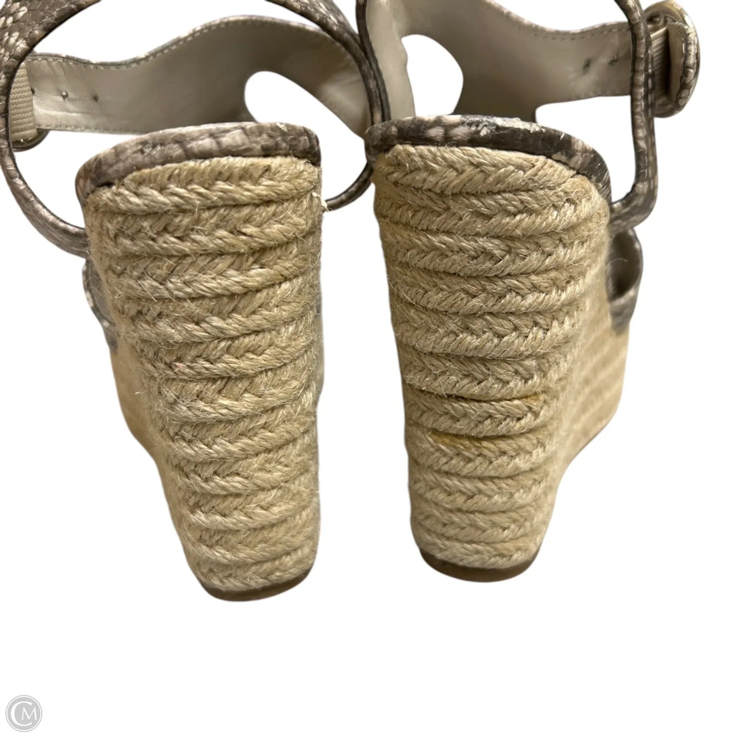 Sandals Heels Wedge By Carlos By Carlos Santana In Snakeskin Print, Size: 7