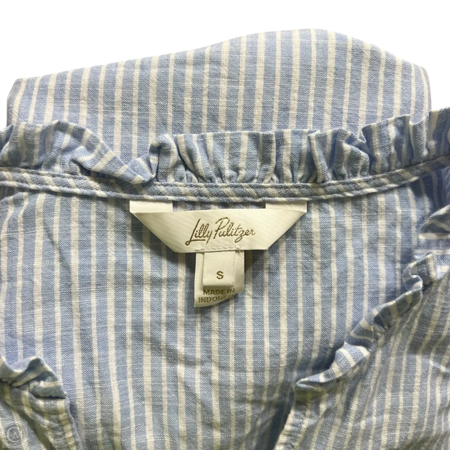 Top Sleeveless Designer By Lilly Pulitzer In Blue & White, Size: S