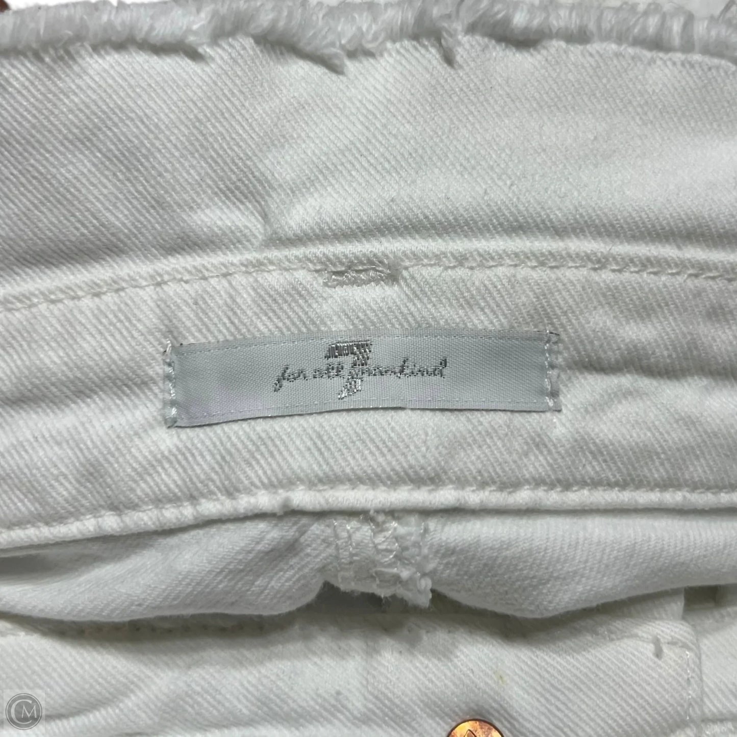 Skirt Mini & Short By 7 For All Mankind In White Denim, Size: 0