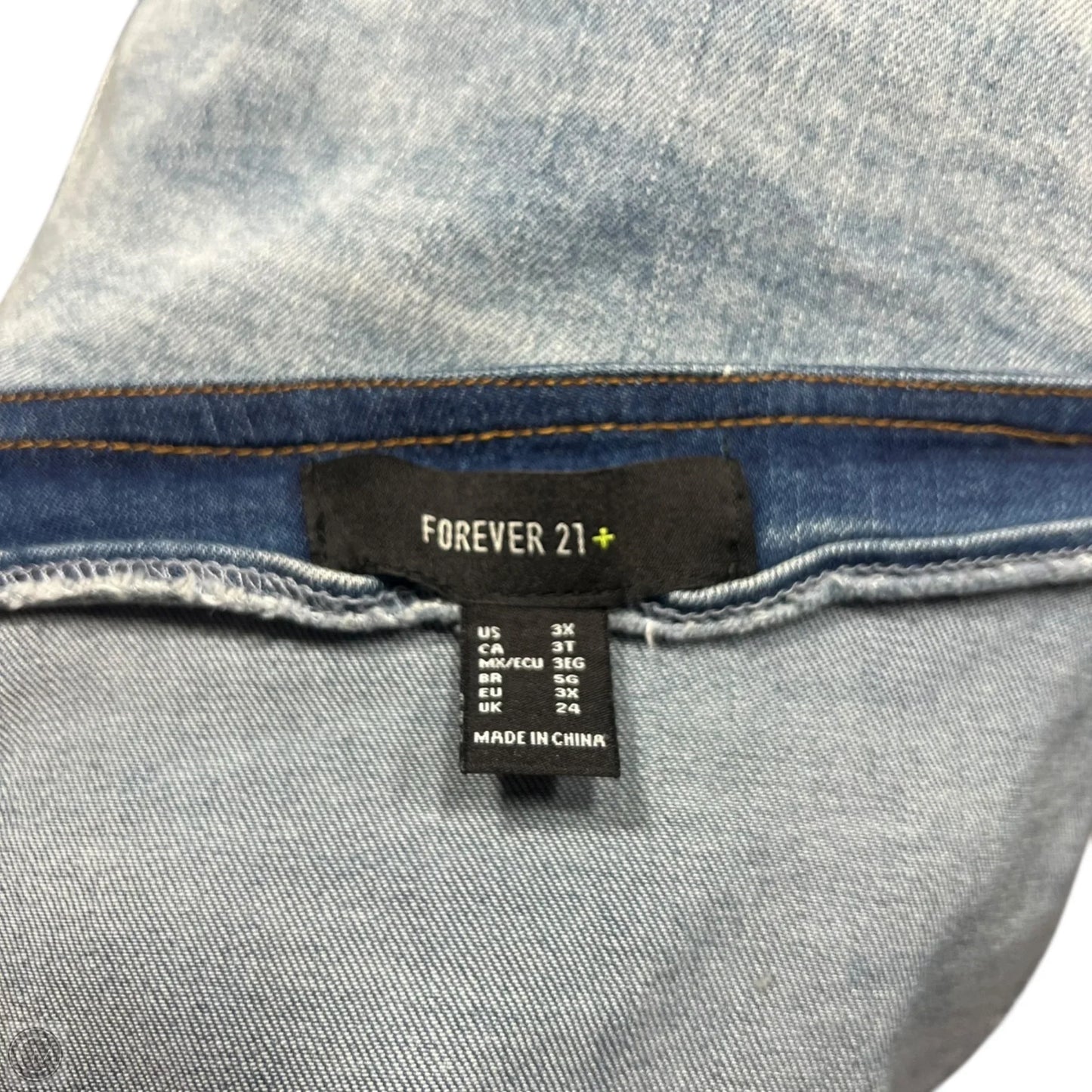 Dress Casual Short By Forever 21 In Blue Denim, Size: 3x