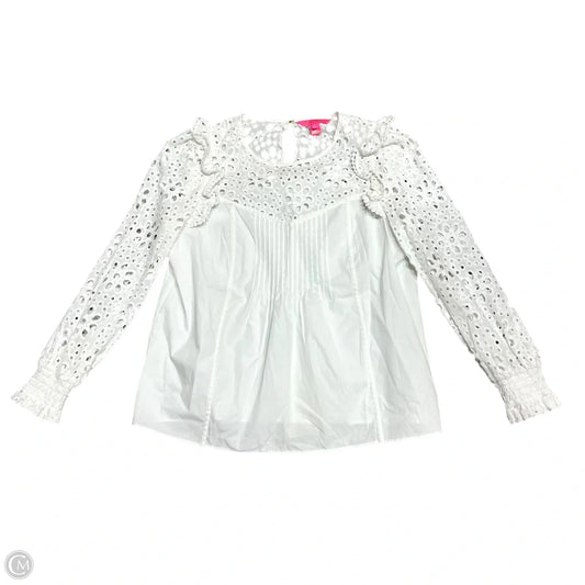 Top Long Sleeve Designer By Lilly Pulitzer In White, Size: S