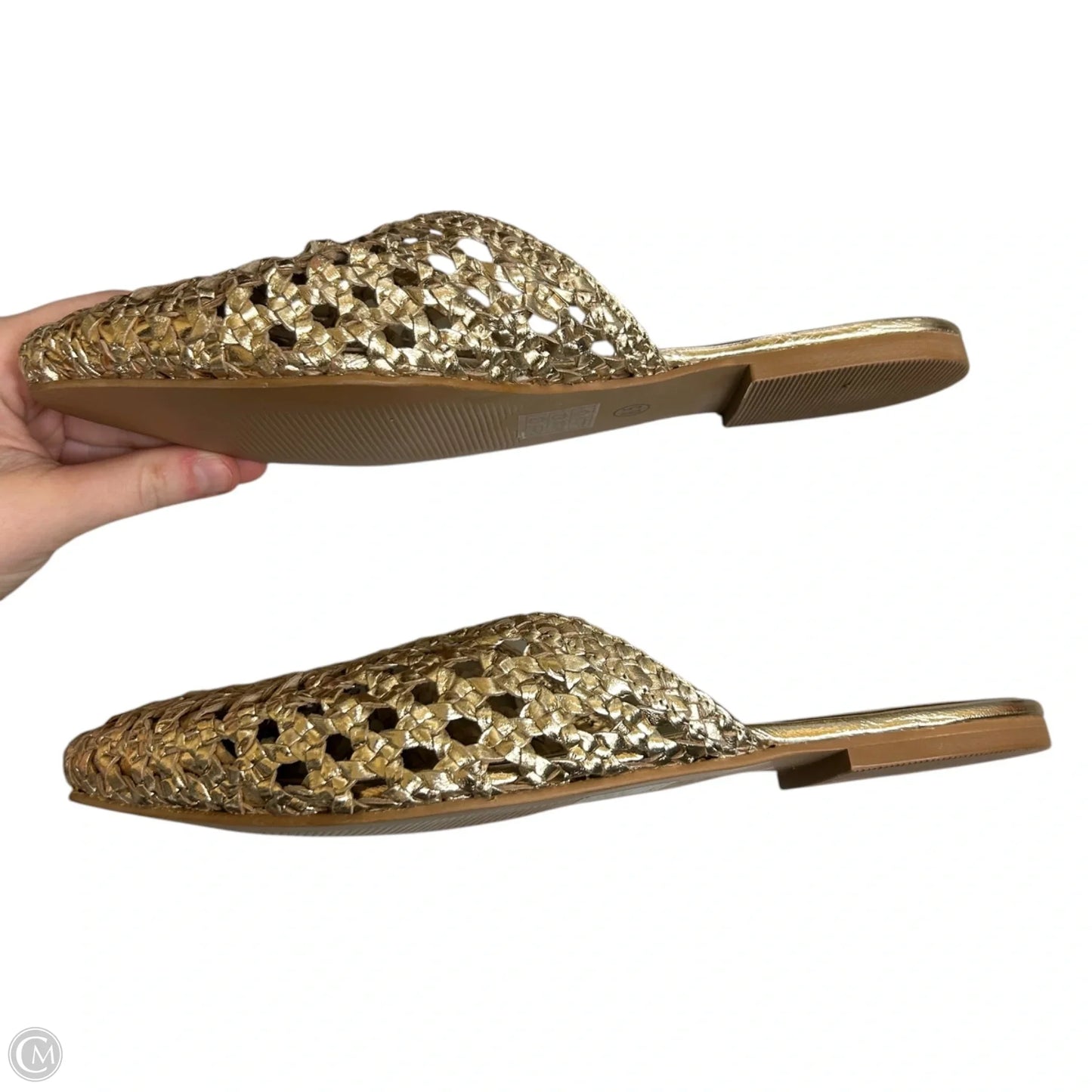 Shoes Flats By 42gold In Gold, Size: 8.5