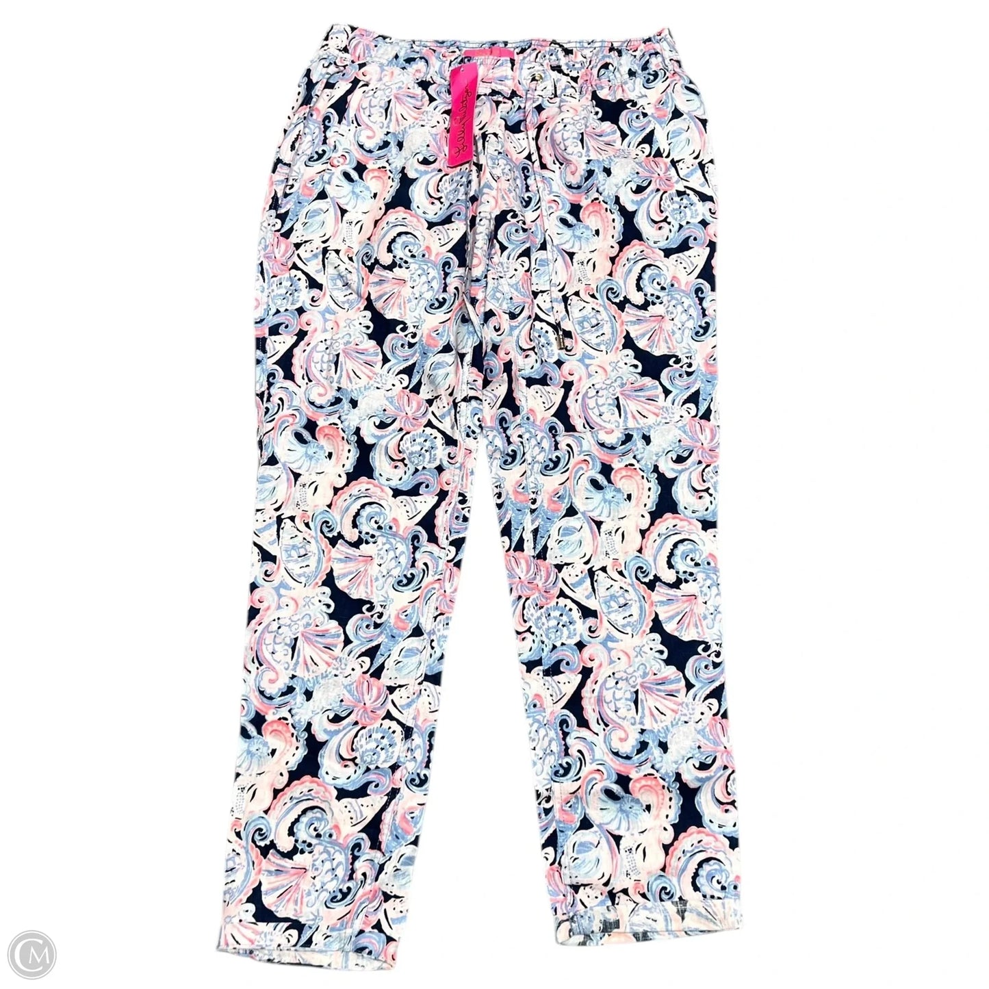 Pants Designer By Lilly Pulitzer In Blue & Pink, Size: L