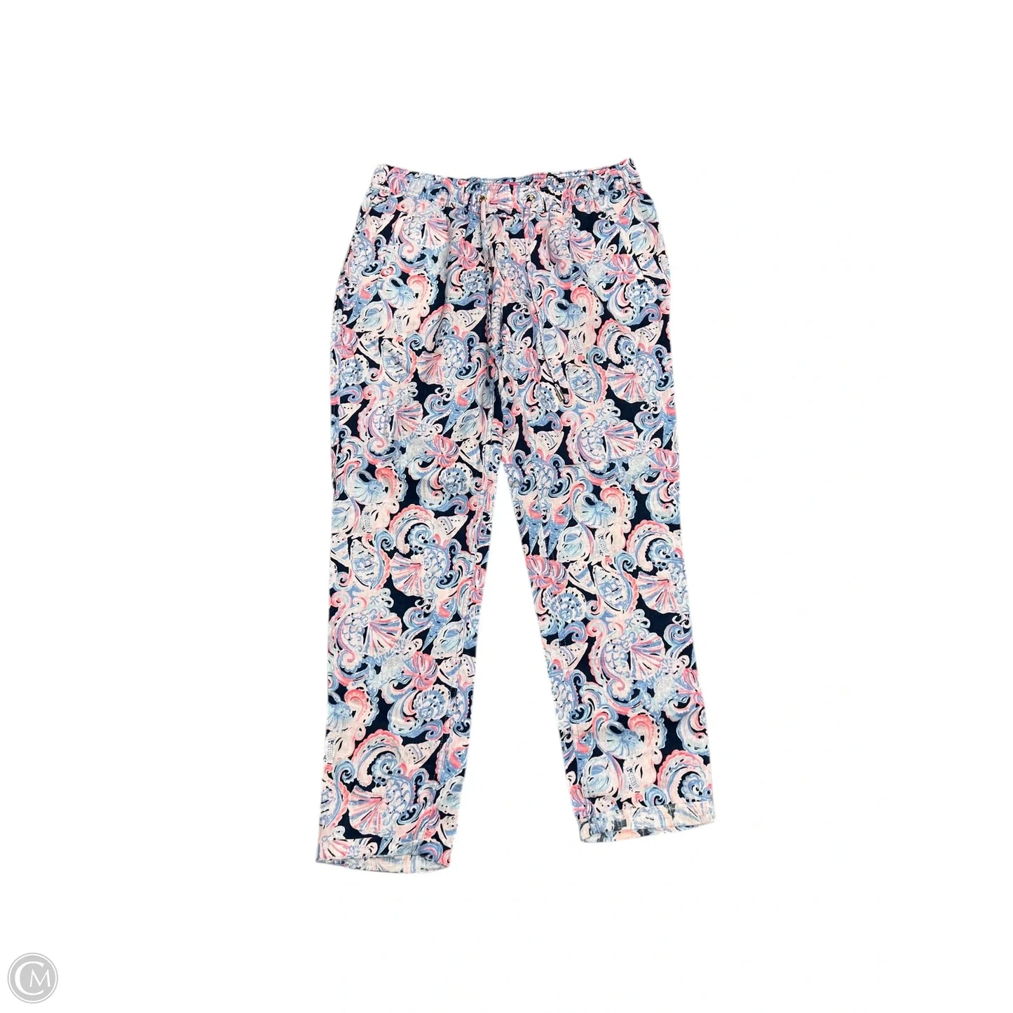 Pants Designer By Lilly Pulitzer In Blue & Pink, Size: L