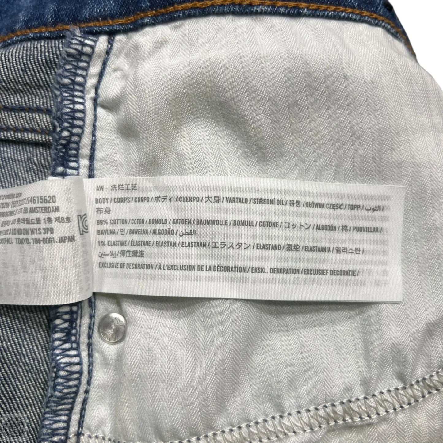 Jeans Straight By Abercrombie And Fitch In Blue Denim, Size: 14