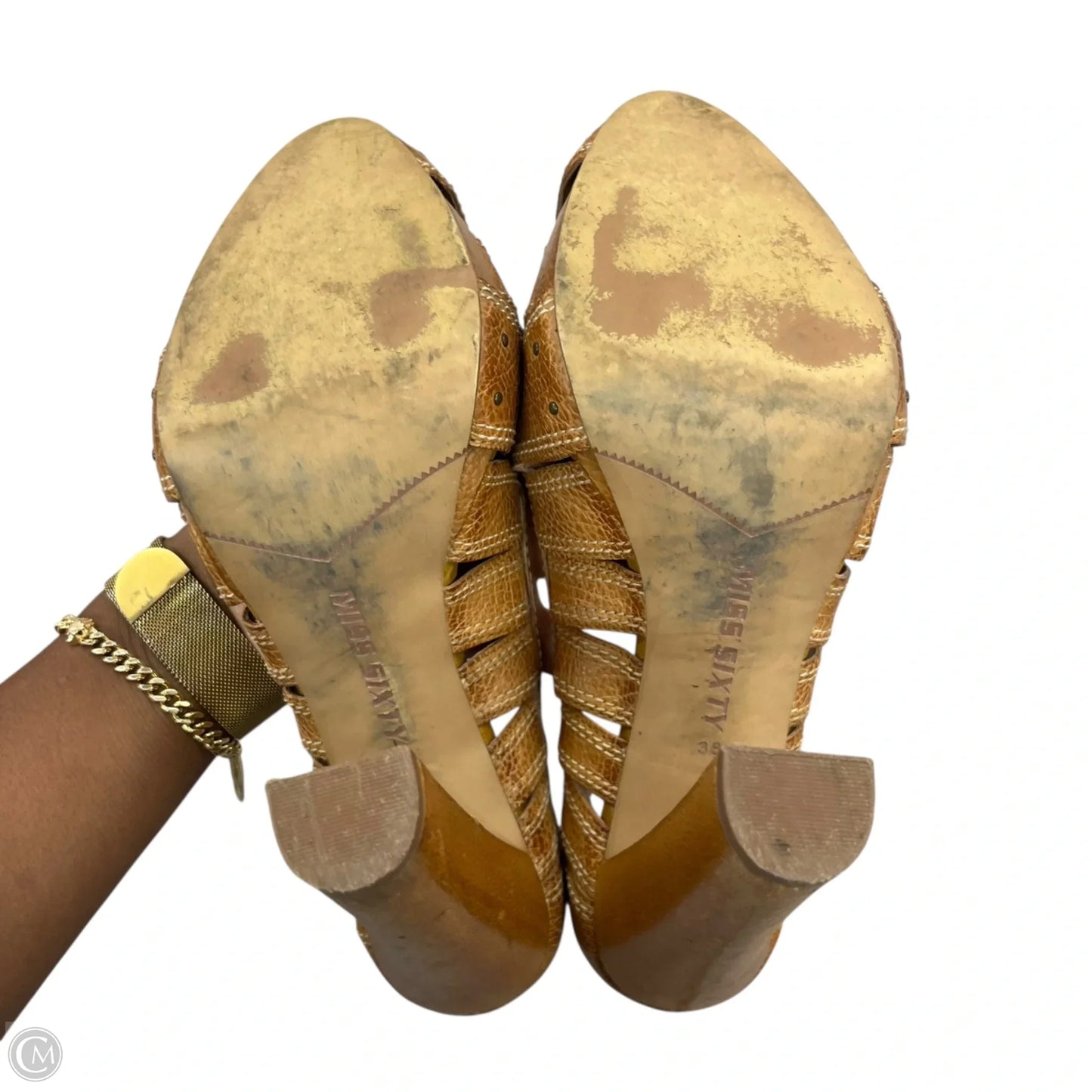 Shoes Heels Stiletto By Miss Sixty In Tan, Size: 7.5