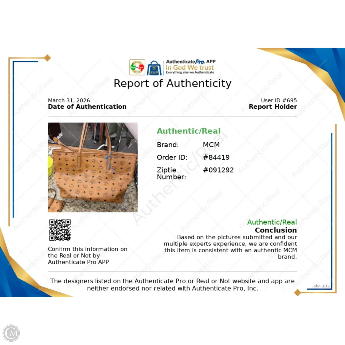 Tote Luxury Designer By Mcm, Size: Medium