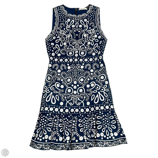 Dress Designer By Alice + Olivia In Blue & White, Size: Xs