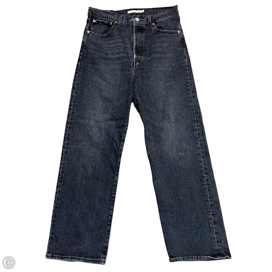 Jeans Straight By Levis In Black Denim, Size: 10