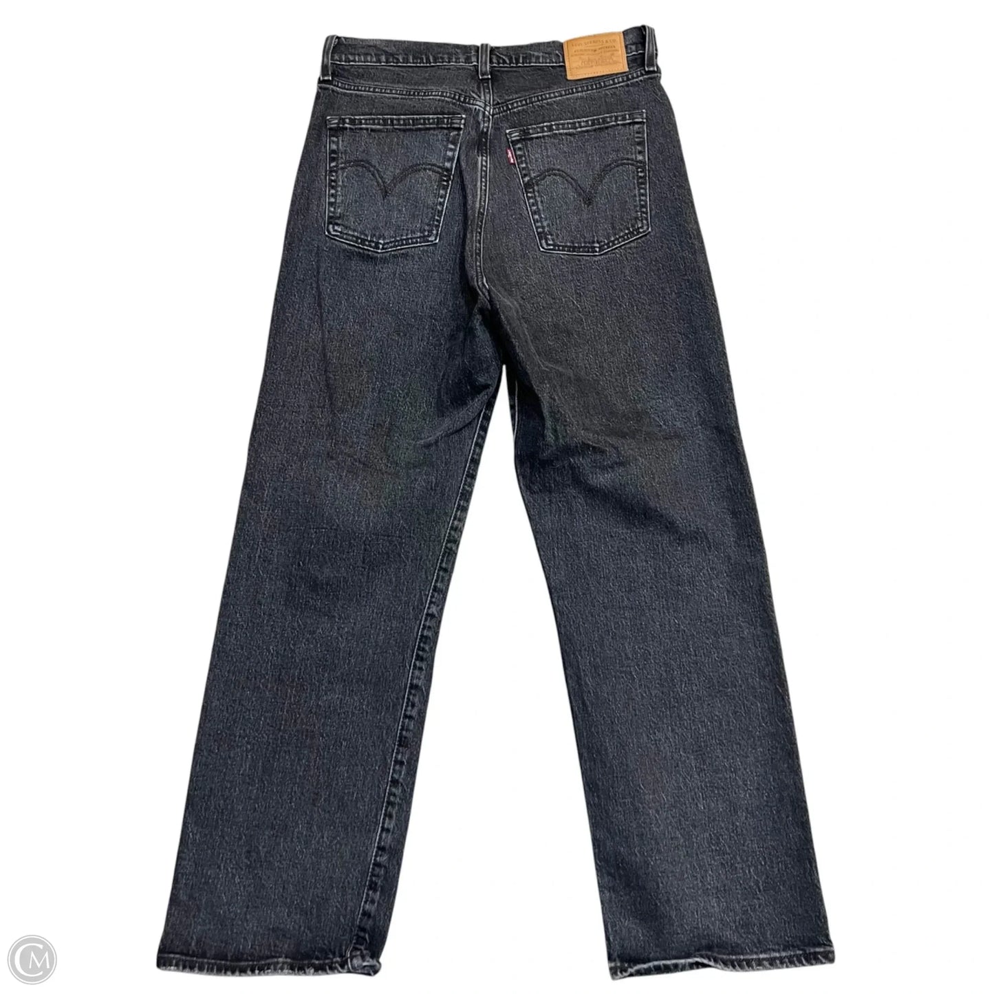 Jeans Straight By Levis In Black Denim, Size: 10