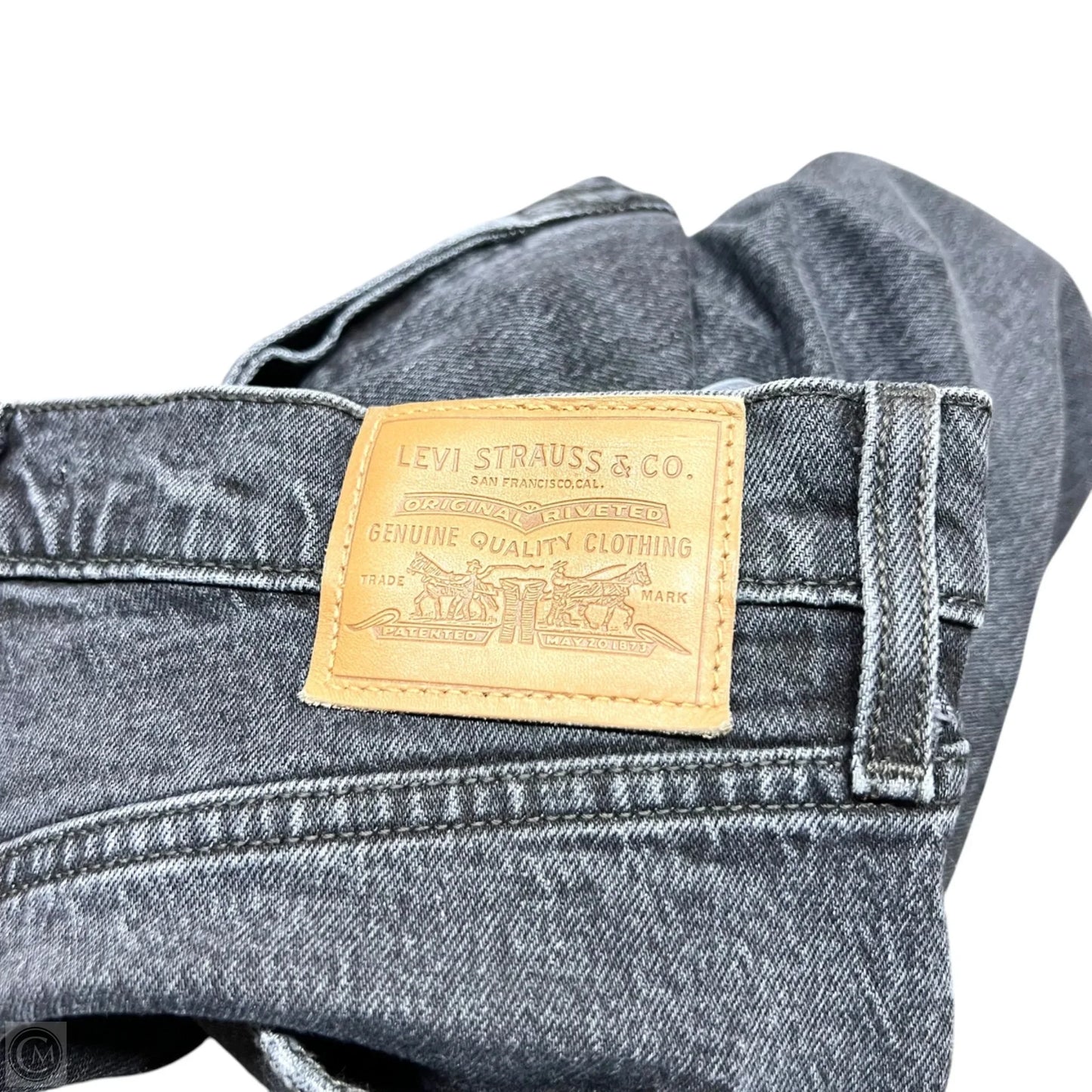 Jeans Straight By Levis In Black Denim, Size: 10