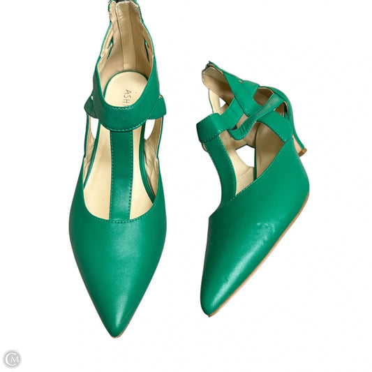 Shoes Heels Kitten By Ashro In Green, Size: 11