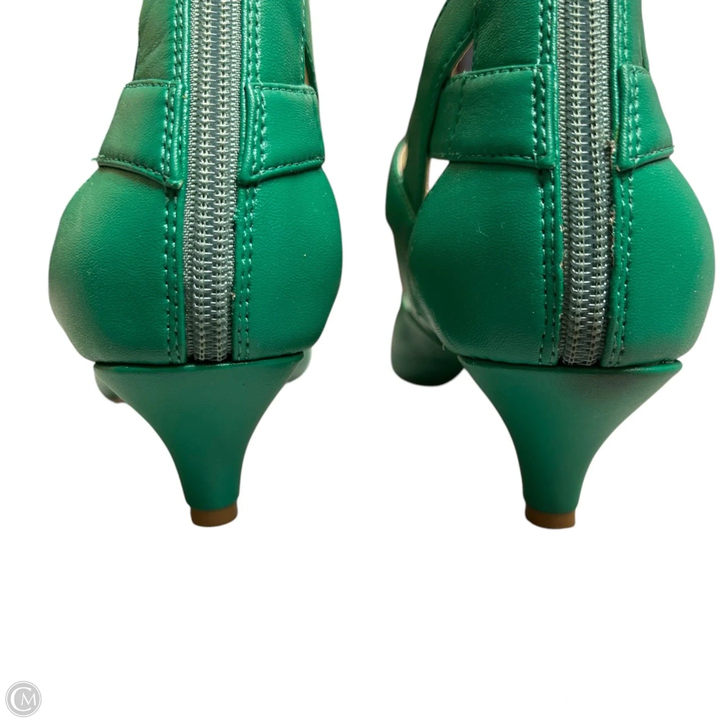Shoes Heels Kitten By Ashro In Green, Size: 11