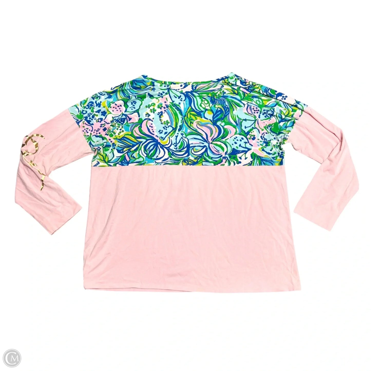 Top Long Sleeve Designer By Lilly Pulitzer In Blue & Pink, Size: Xl