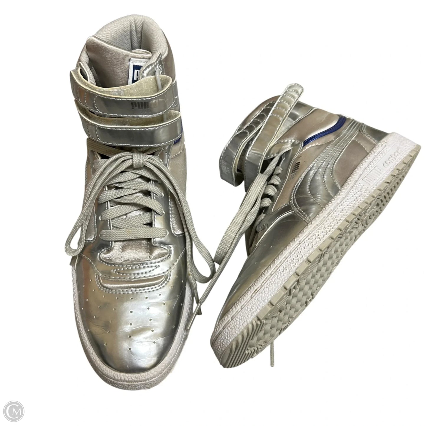 Shoes Sneakers By Puma In Blue & Silver, Size: 7