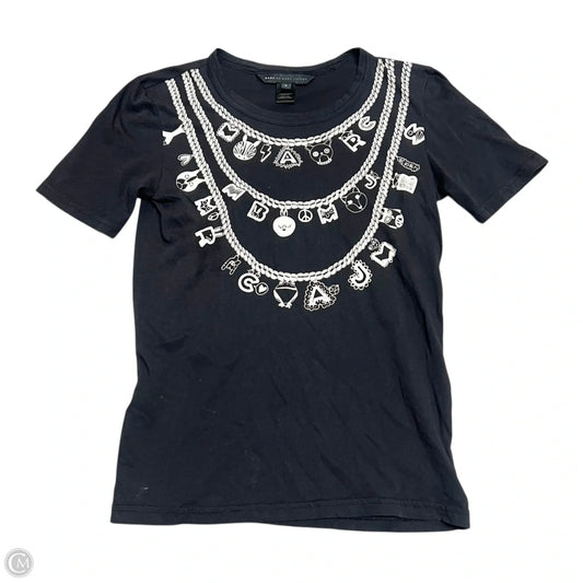 Top Short Sleeve Designer By Marc By Marc Jacobs In Black & Cream, Size: S