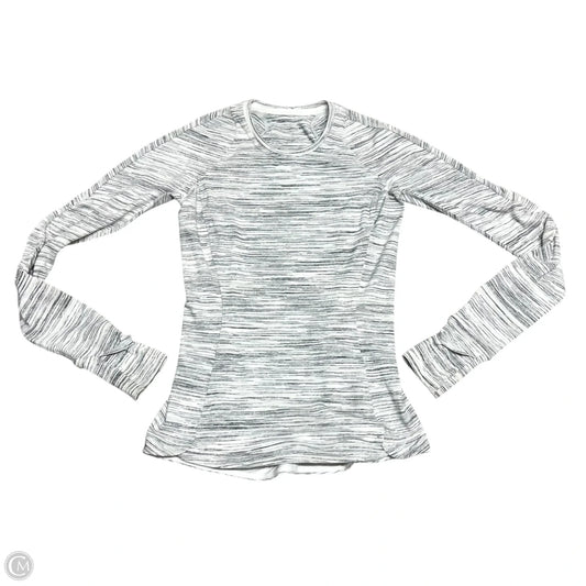Athletic Top Long Sleeve Collar By Lululemon In Black & White, Size: S