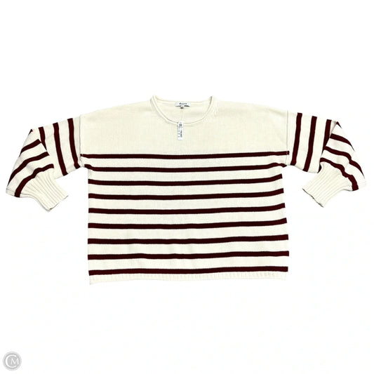 Sweater By Madewell In Cream & Red, Size: M