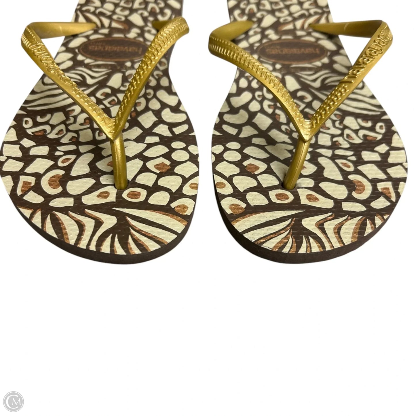 Sandals Flats By Havaianas In Brown & Gold, Size: 6