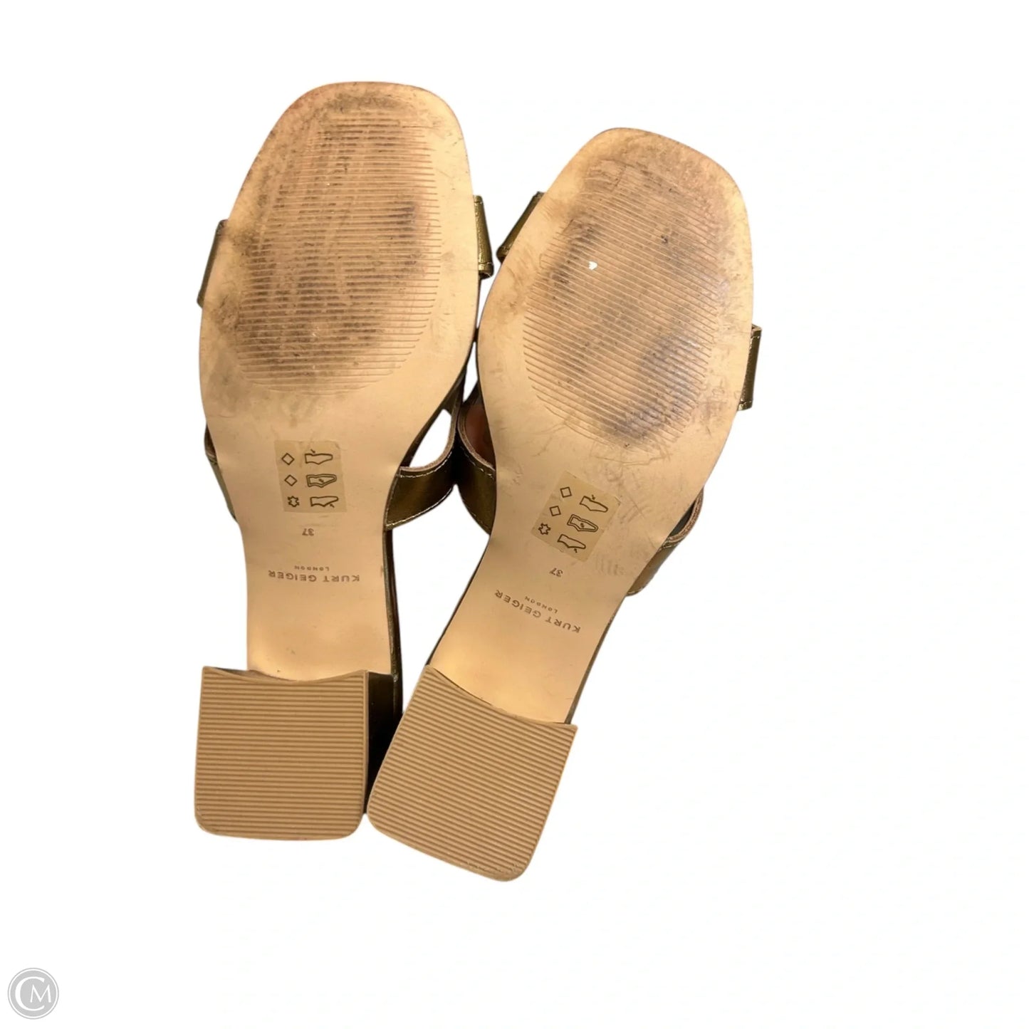 Sandals Designer By Kurt Geiger In Gold, Size: 6.5