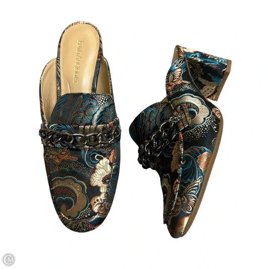 Shoes Heels Block By Enzo Angiolini In Blue & Gold, Size: 7