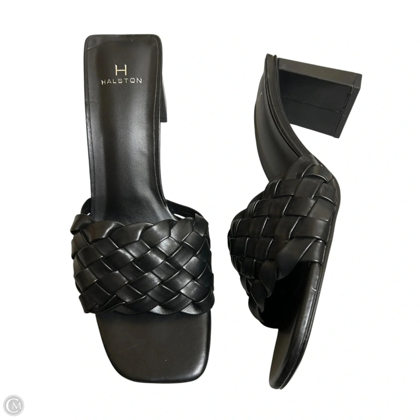 Sandals Heels Block By H For Halston In Black, Size: 8