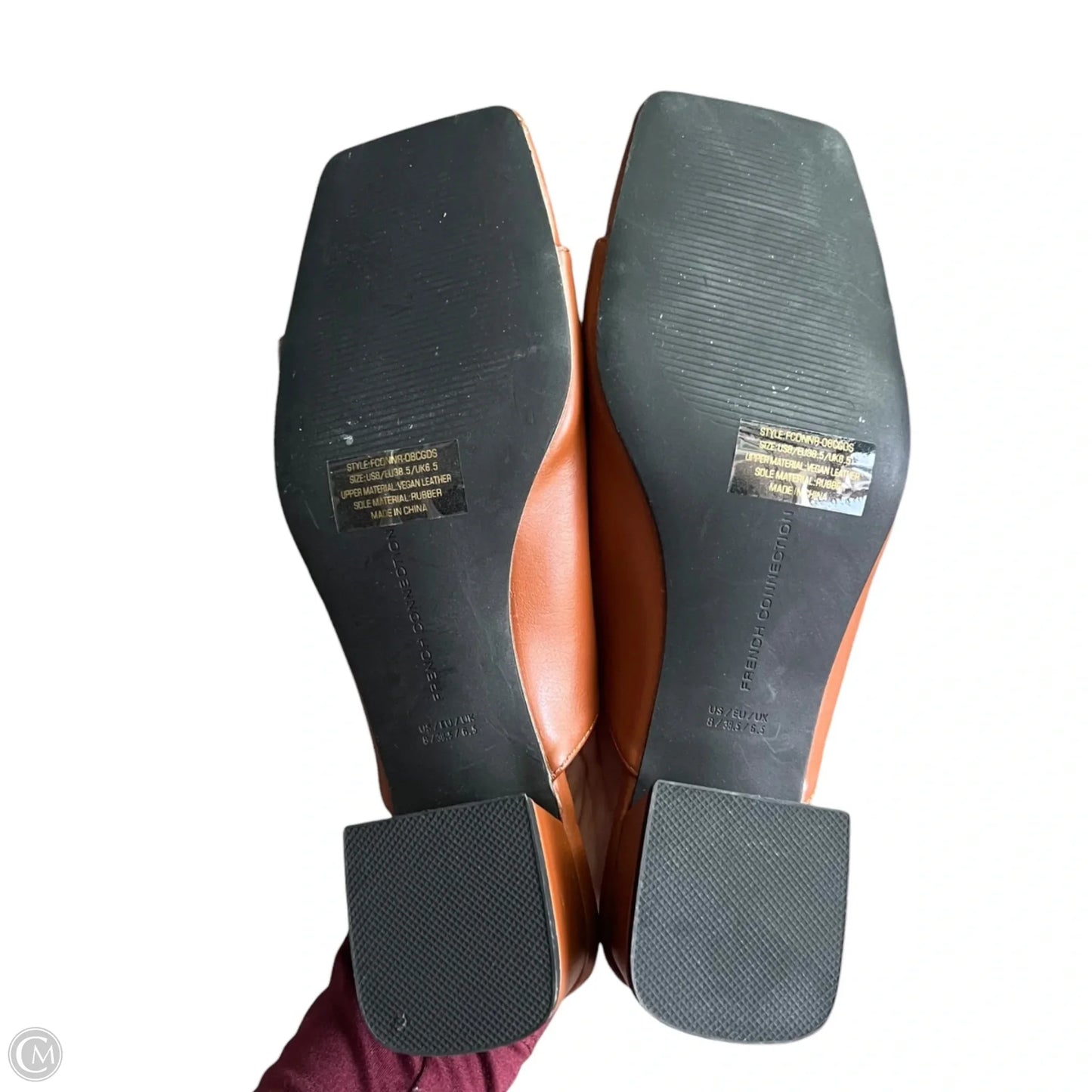 Sandals Heels Block By French Connection In Brown, Size: 8