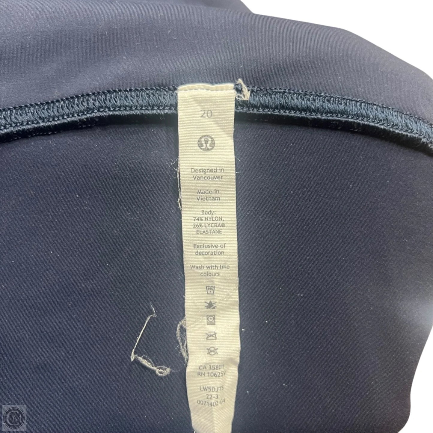 Athletic Leggings By Lululemon In Navy, Size: 20
