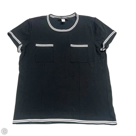 Top Short Sleeve Designer By Karl Lagerfeld In Black & White, Size: M
