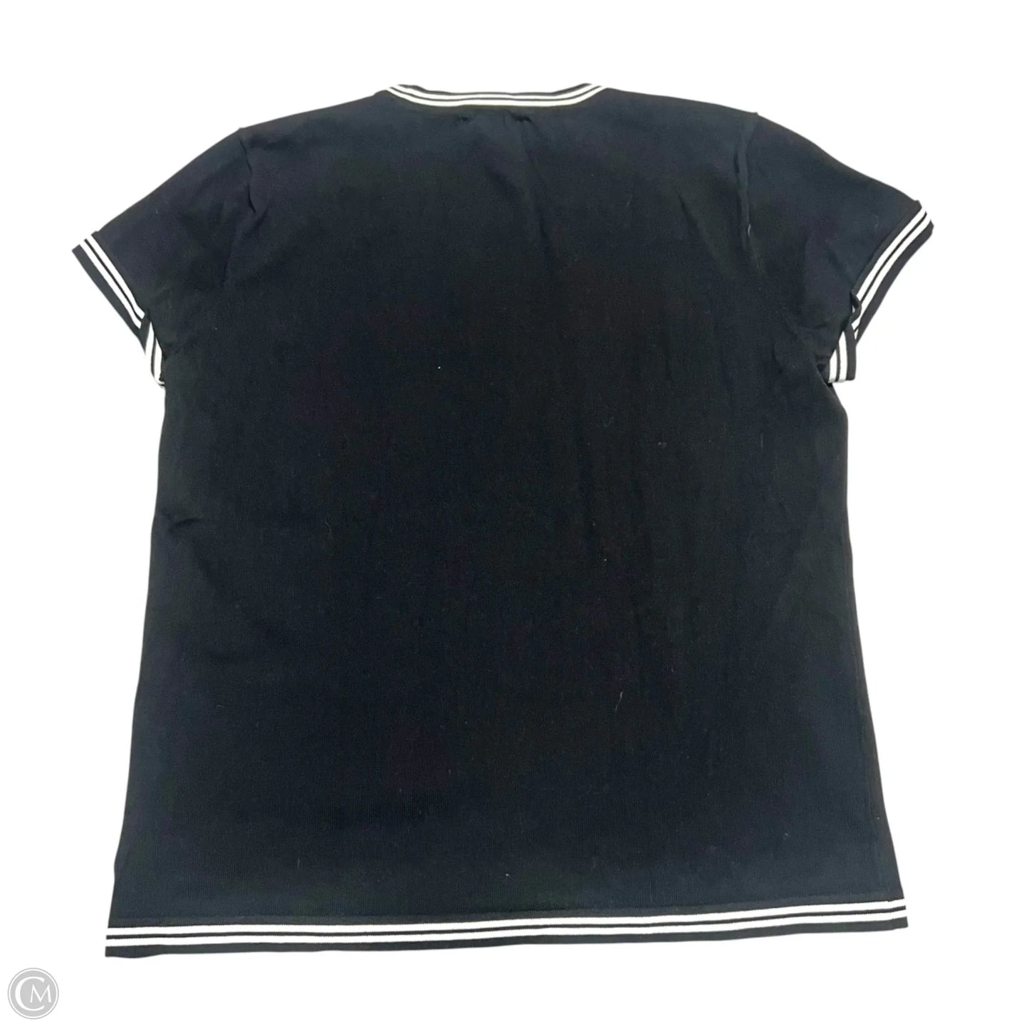 Top Short Sleeve Designer By Karl Lagerfeld In Black & White, Size: M