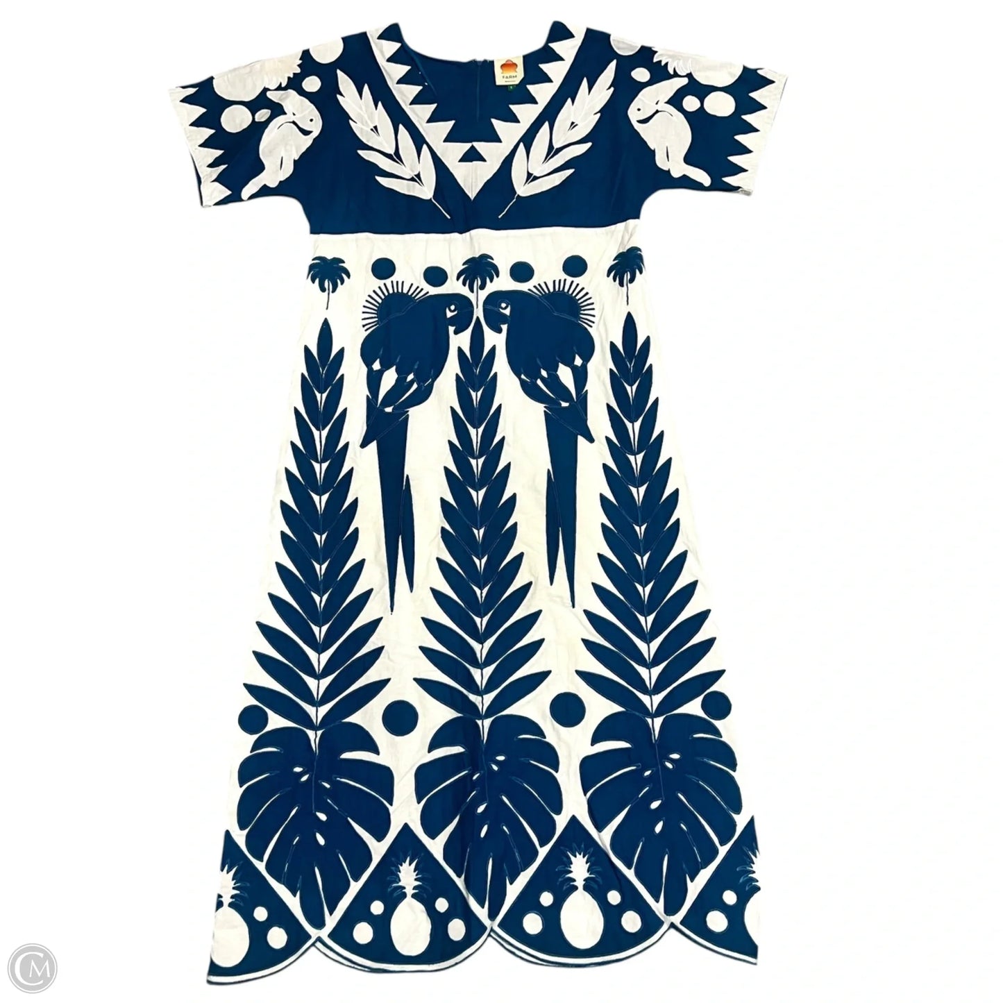 Dress Casual Maxi By Farm Rio In Blue & White, Size: S