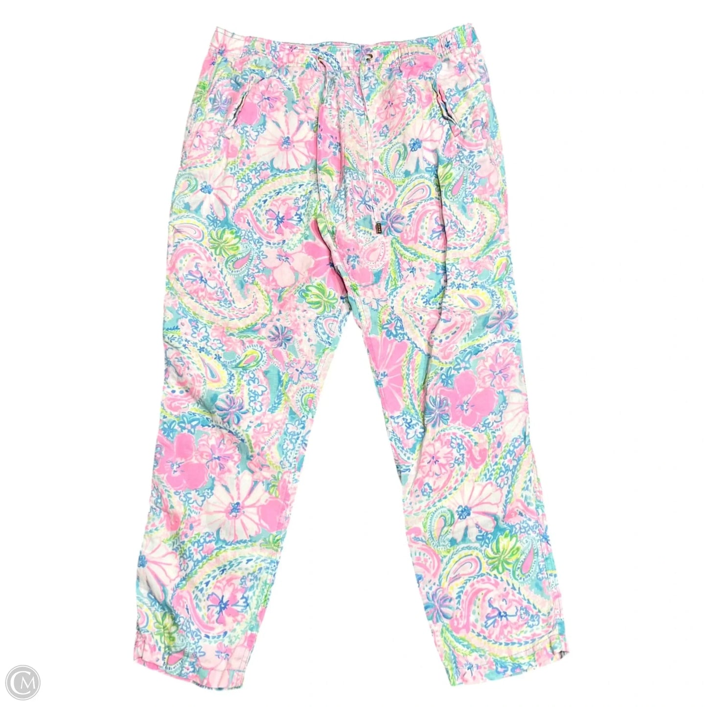 Pants Designer By Lilly Pulitzer In Blue & Pink, Size: Xl