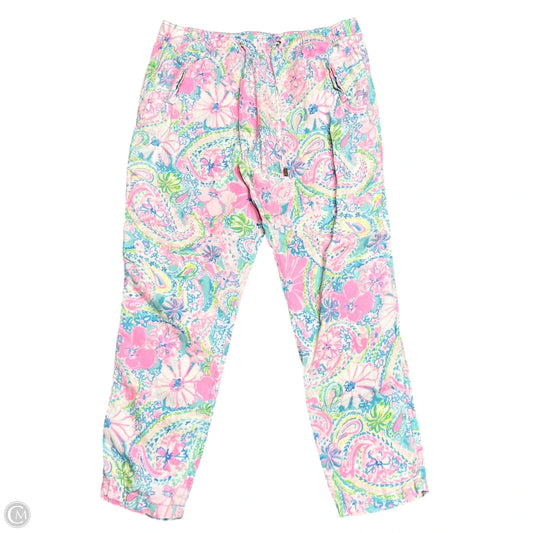 Pants Designer By Lilly Pulitzer In Blue & Pink, Size: Xl