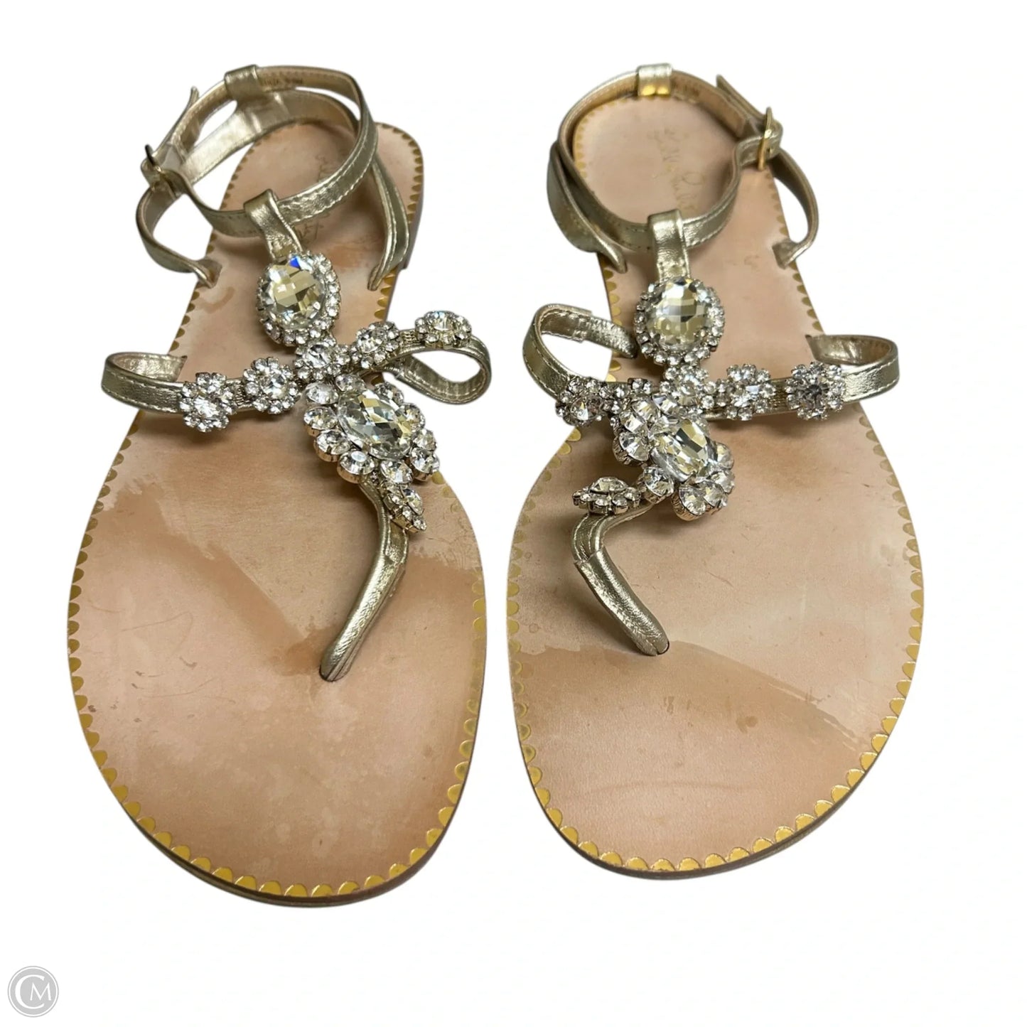 Sandals Designer By Lilly Pulitzer In Gold, Size: 9.5