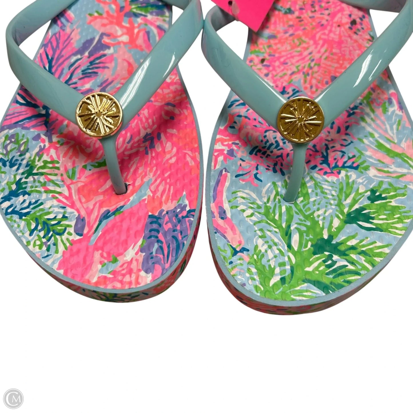 Sandals Designer By Lilly Pulitzer In Blue & Pink, Size: 7