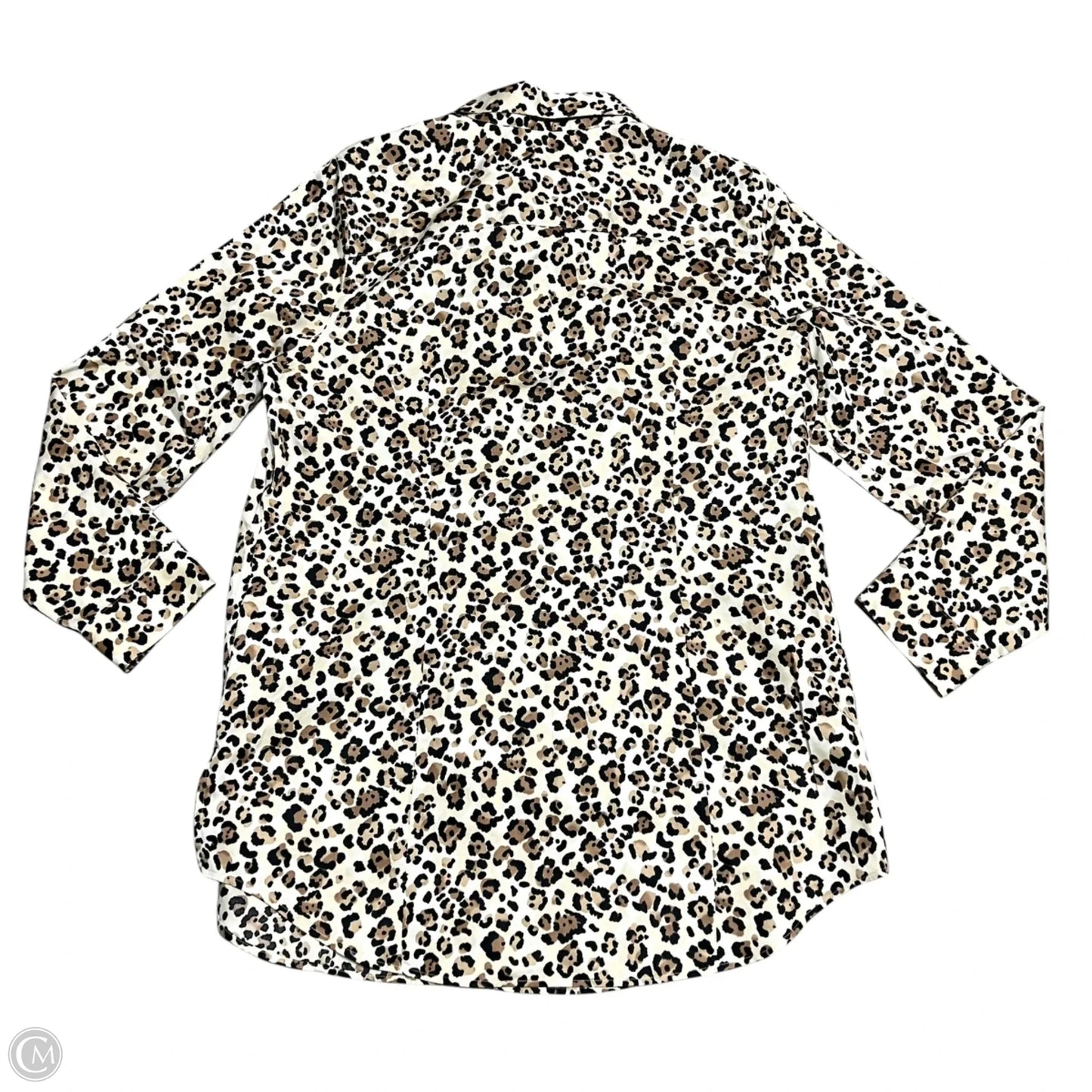 Top Long Sleeve By Chicos In Leopard Print, Size: M