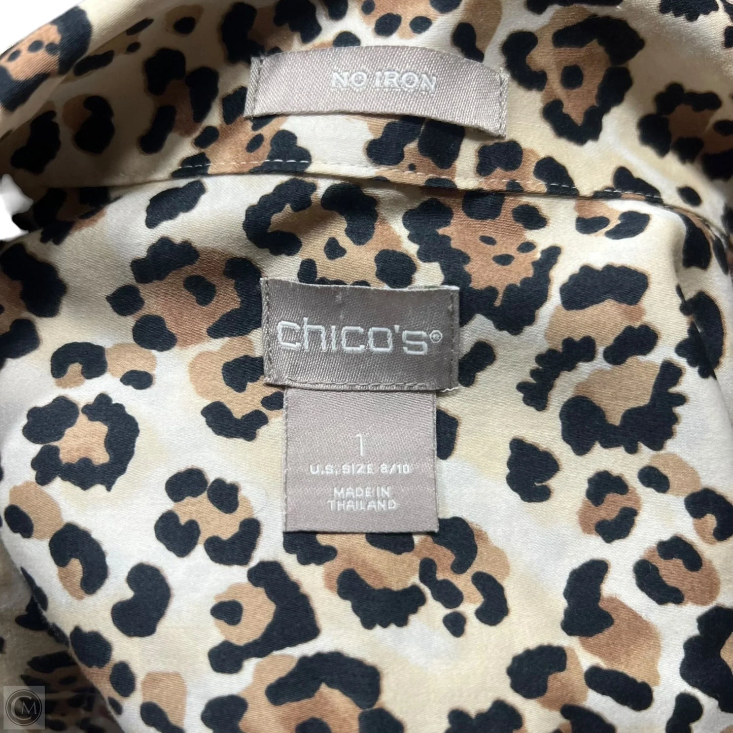 Top Long Sleeve By Chicos In Leopard Print, Size: M