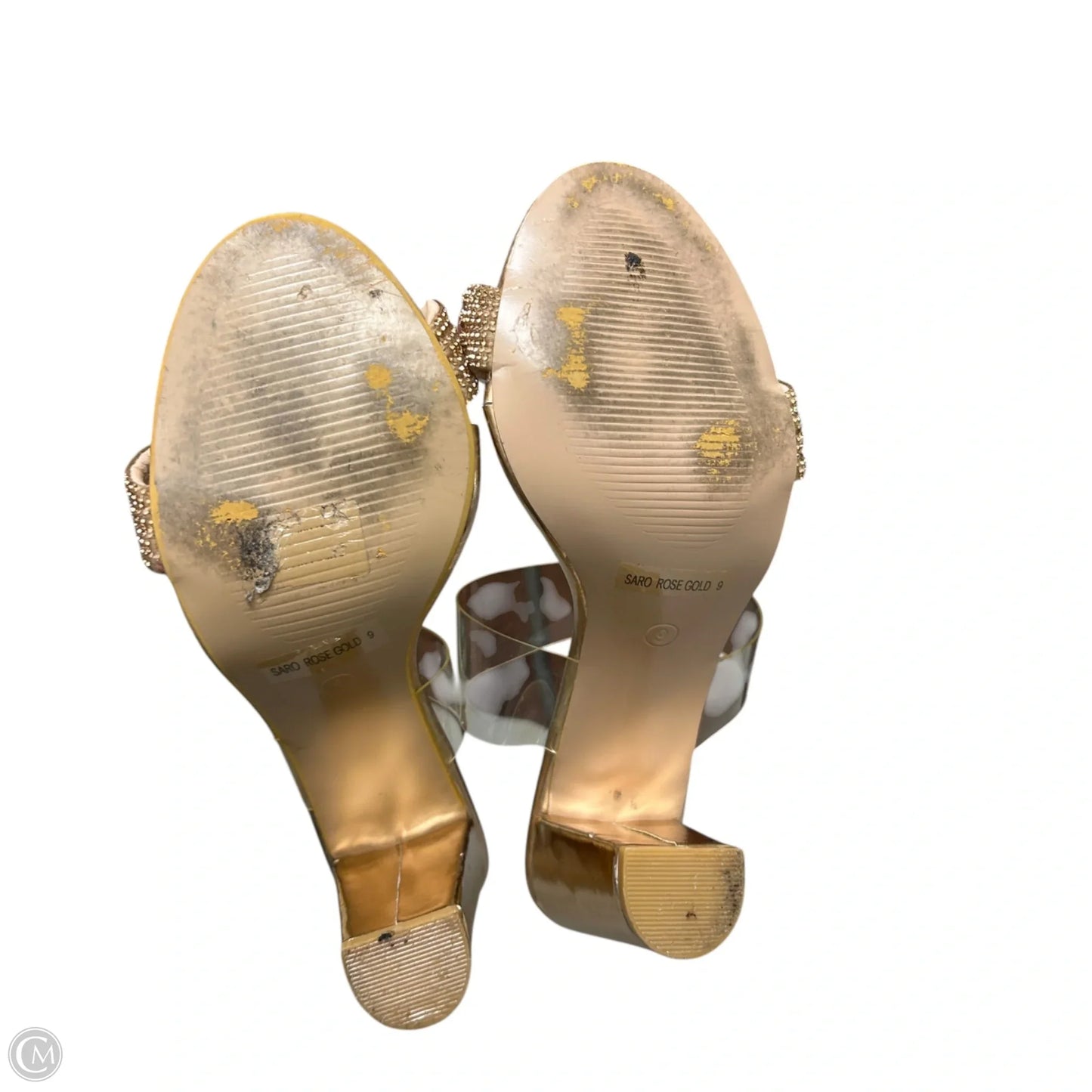 Sandals Heels Block By Bella Luna In Gold, Size: 9