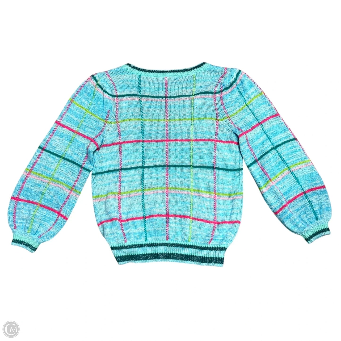 Sweater Cardigan Designer By Lilly Pulitzer In Blue & Green, Size: S