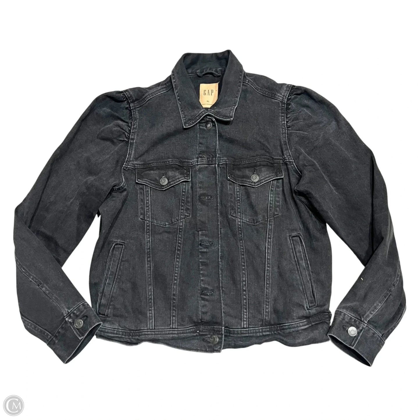 Jacket Denim By Gap In Black Denim, Size: Xl