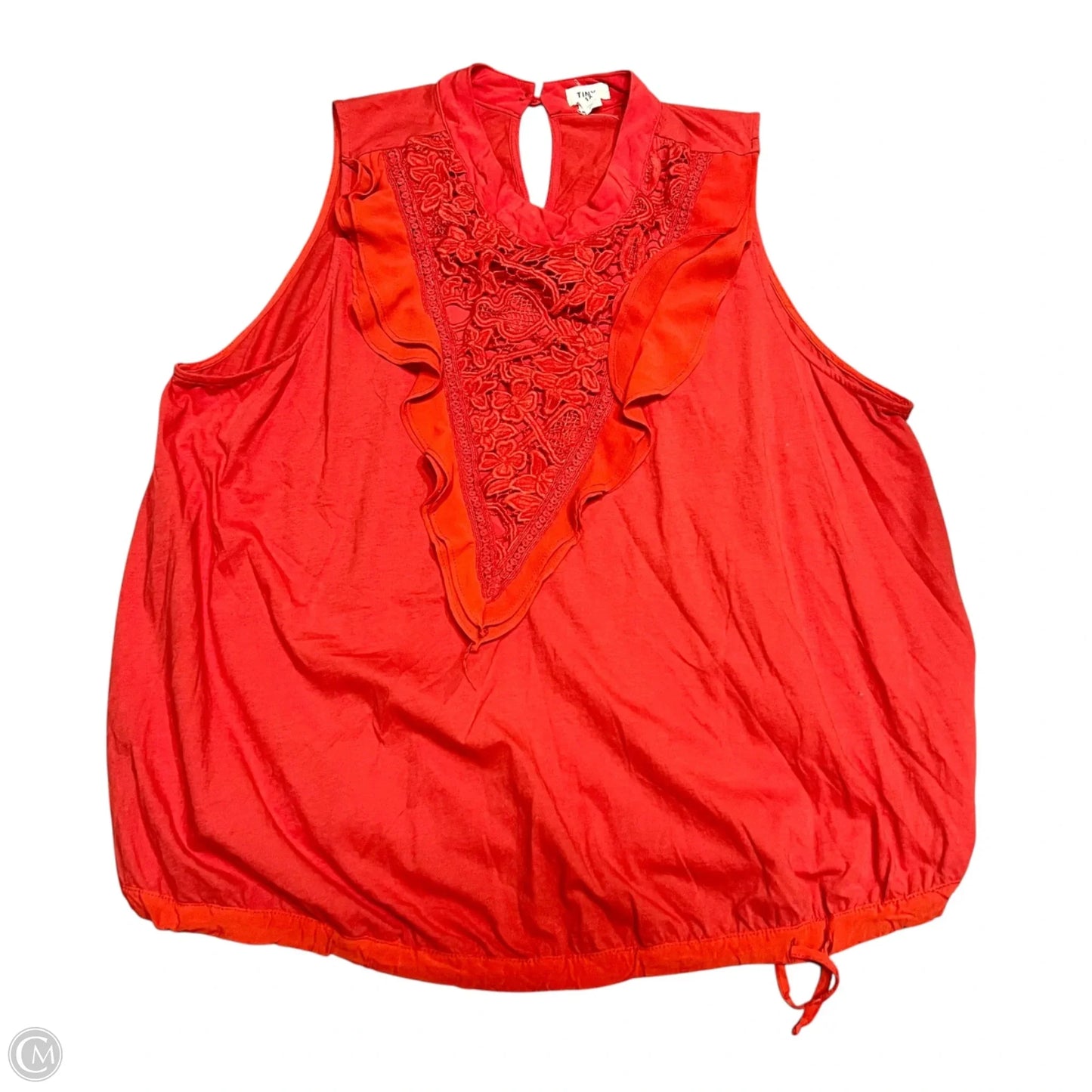 Top Sleeveless By Tiny In Orange, Size: 1x