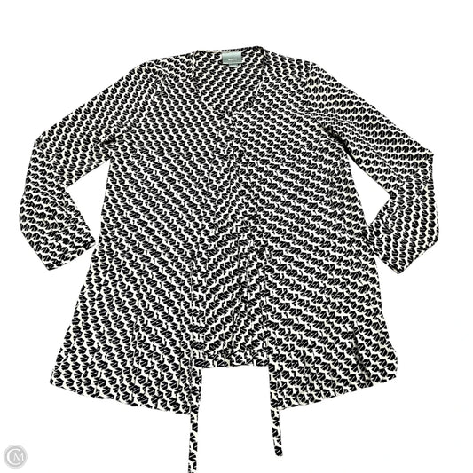 Top Long Sleeve By Maeve In Blue & Cream, Size: Xl