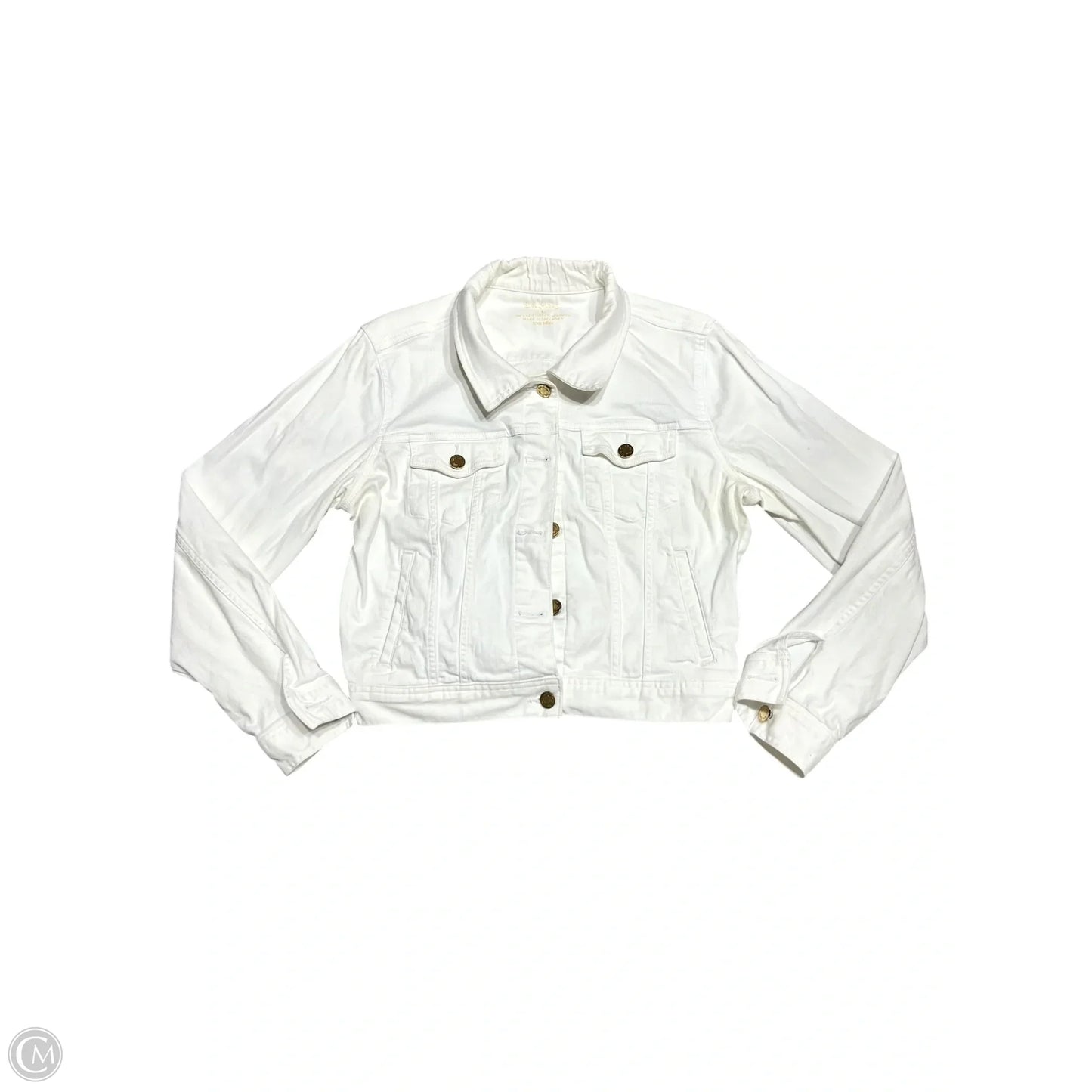 Jacket Designer By Lilly Pulitzer In White Denim, Size: L