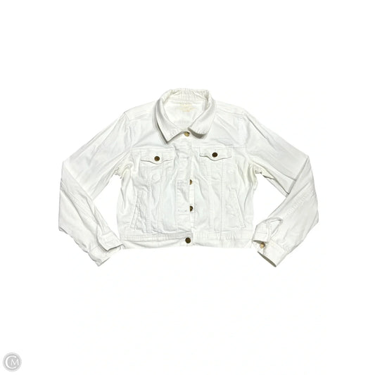 Jacket Designer By Lilly Pulitzer In White Denim, Size: L