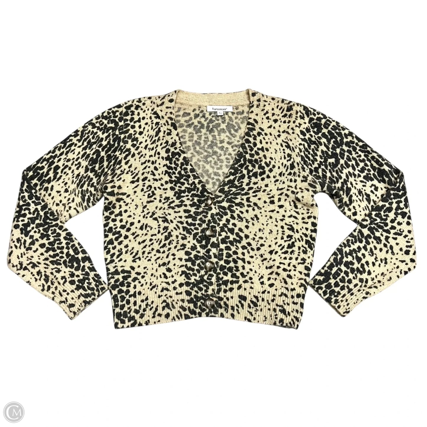 Sweater Cardigan By Francesca's In Leopard Print, Size: Xs