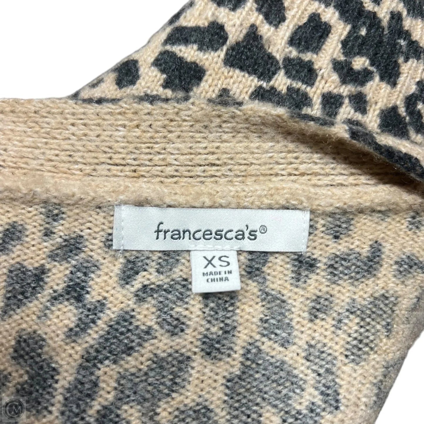 Sweater Cardigan By Francesca's In Leopard Print, Size: Xs